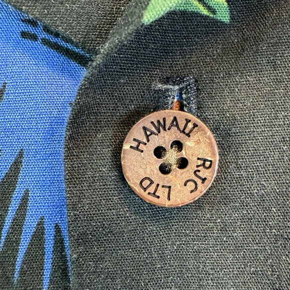 Vintage RJC Parrot Print YOUTH Sz 8 Button Up Hawaiian Tropical Shirt Made USA - Picture 9 of 11